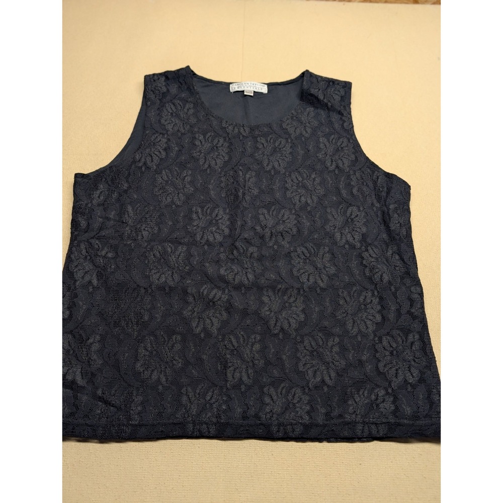 Carolyn Taylor Essentials Women's Tank Black Size XL Lace With Lining Layering